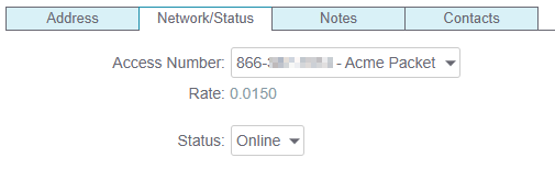 network status screen