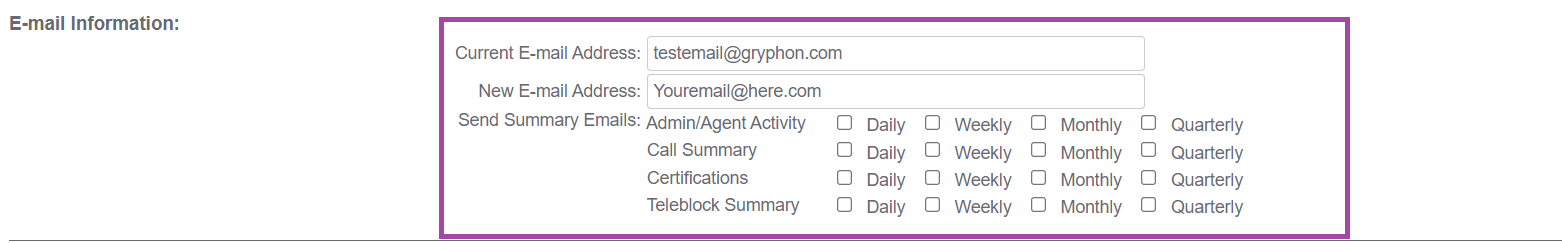 email information