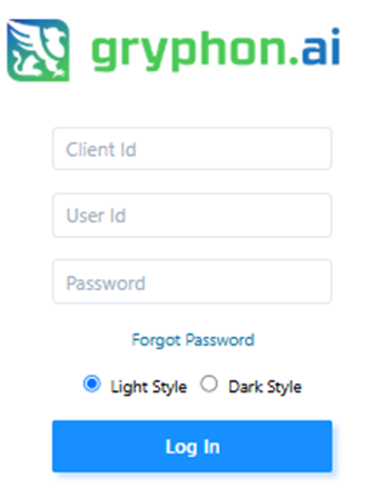 gryphon client portal login screen