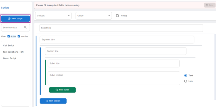 new script button