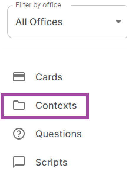 context menu