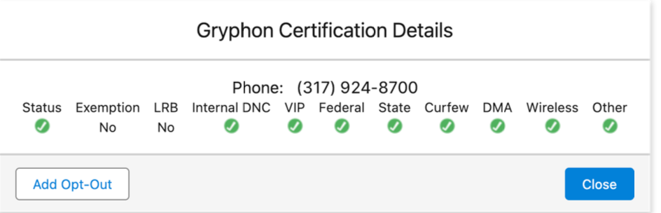 gryphon certification details