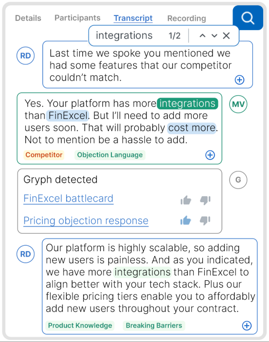transcript search